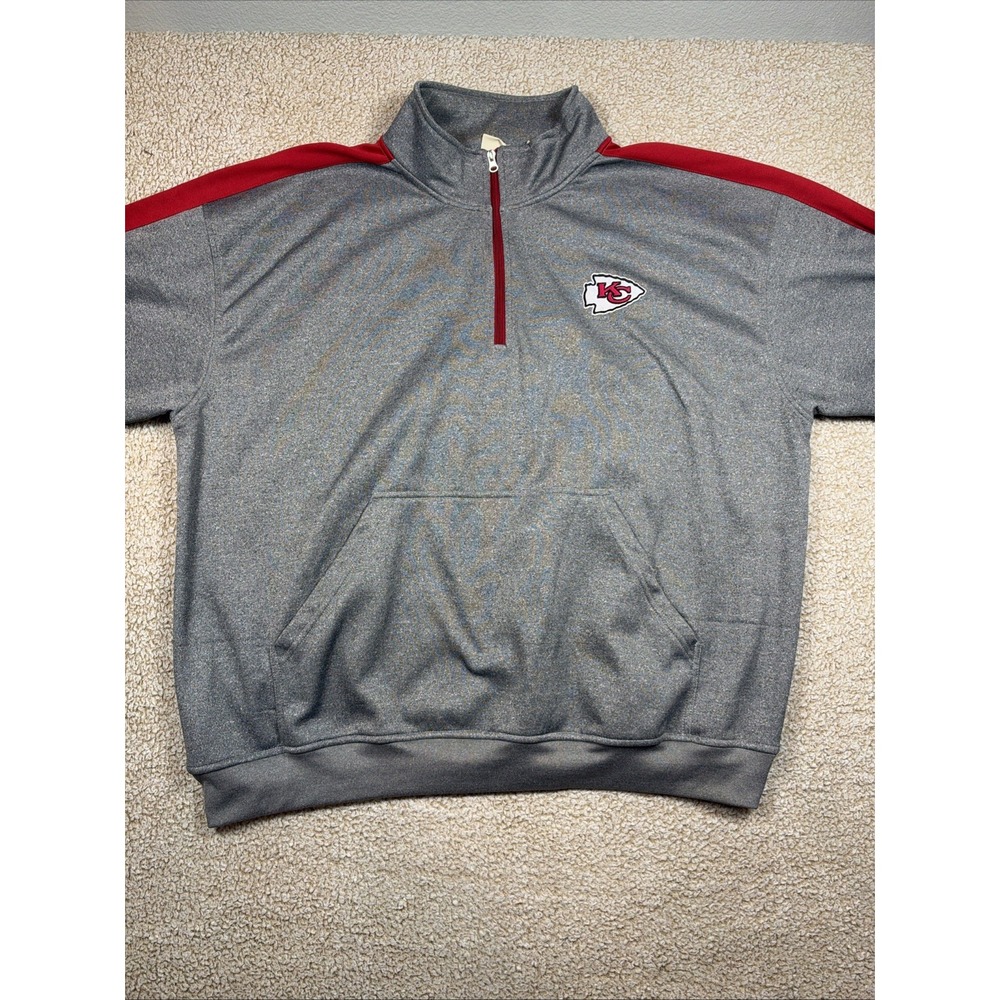 Fanatics Kansas City Chiefs Sweatshirt Gray Mens XL 1/4 Zip